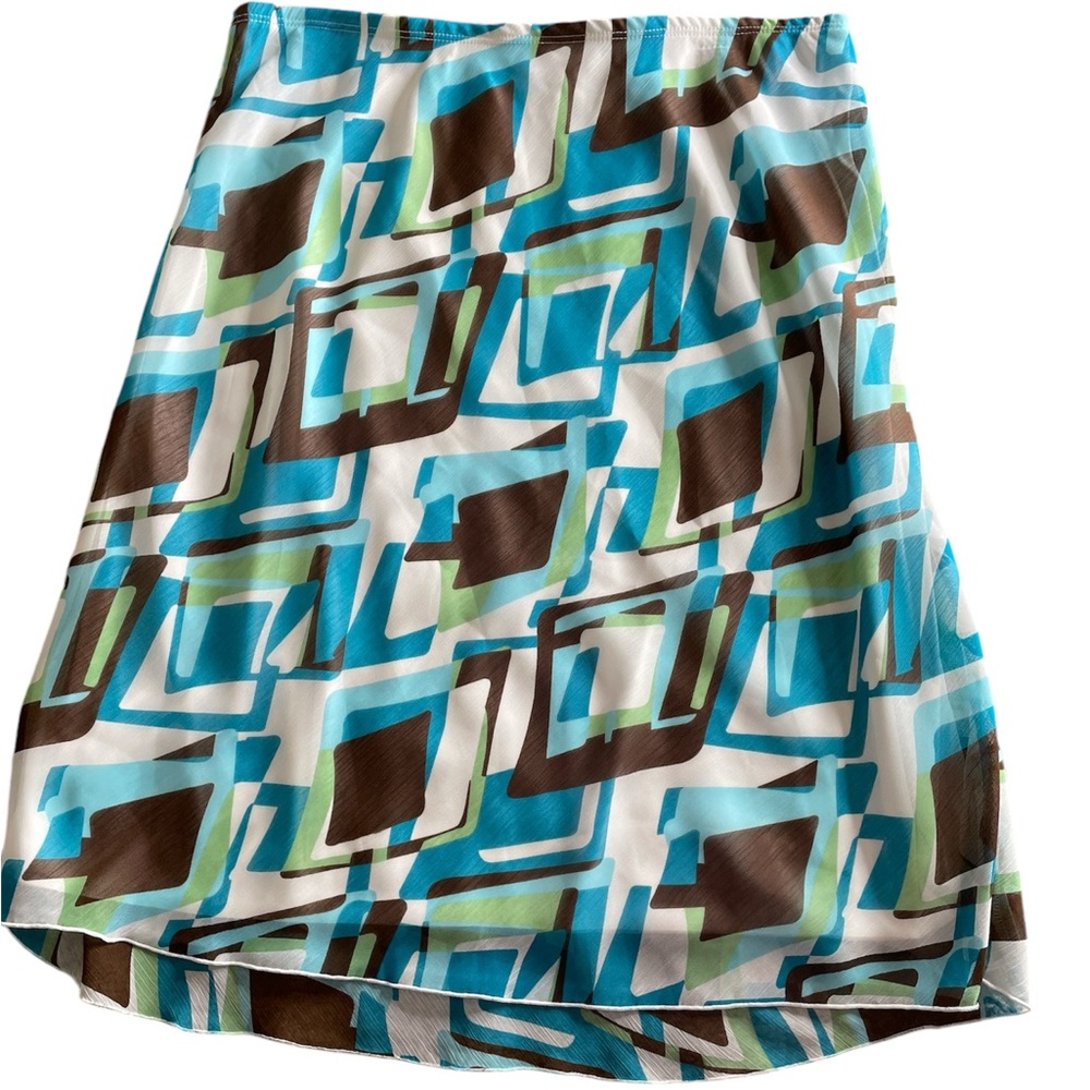 soul mates skirt elastic waist colorful shear  midi skirt size XL